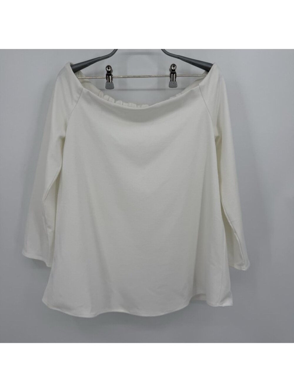 Tuckernuck Women's White Miranda Off the Shoulder Blouse Long Sleeve Top sz M
